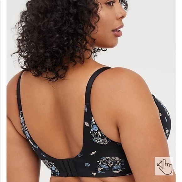 TORRID FULL COVERAGE BALCONETTE BRA - FLORAL SKULL BLACK W/360° BACK SMOOTHING - Picture 8 of 8